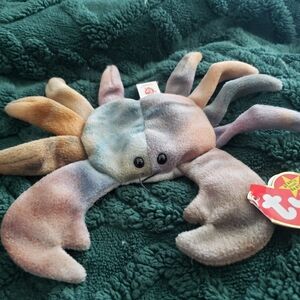 🦀 TY Beanie Baby Claude the Crab – Style 4083 – PVC Pellets – Near Mint